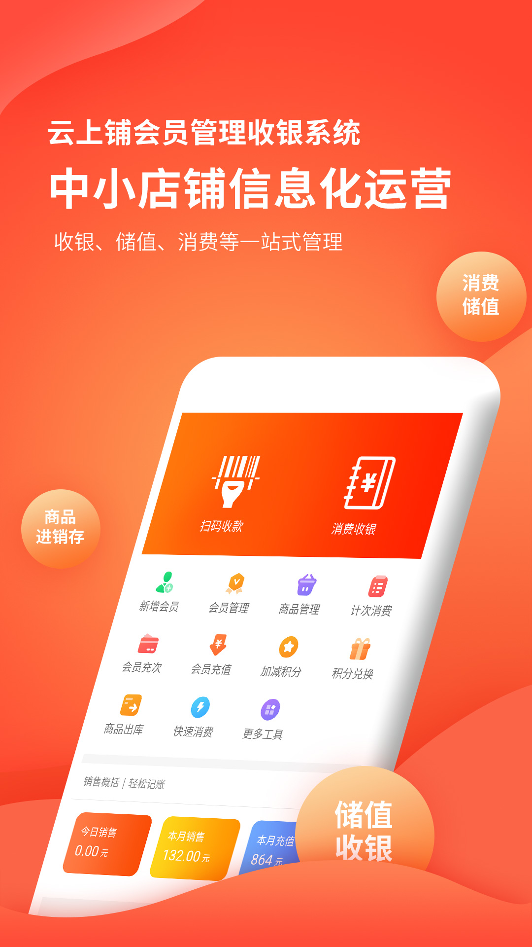 云上铺会员管理收银系统功能展示