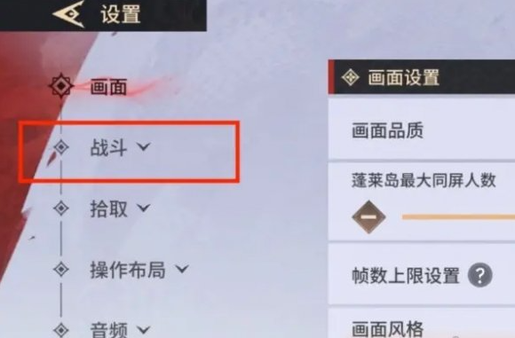战斗设置入口