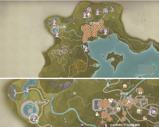 无限暖暖花愿镇雕像位置 无限暖暖花愿镇雕像位置