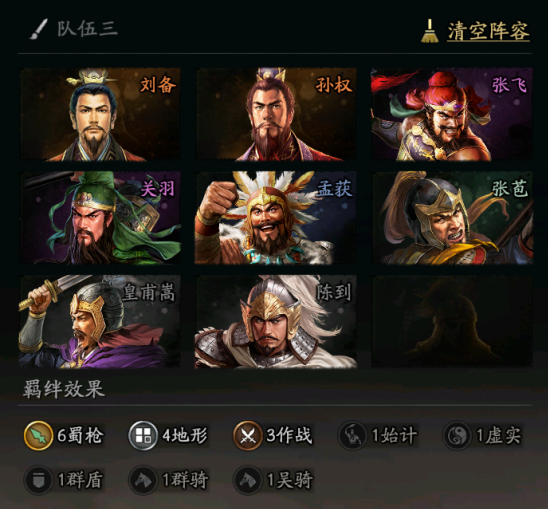 三国志战略版三国演弈张飞蜀枪阵容示例