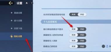 隐私设置选项 隐私设置选项
