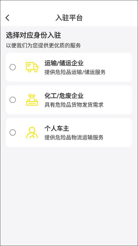 危司机入驻流程图二
