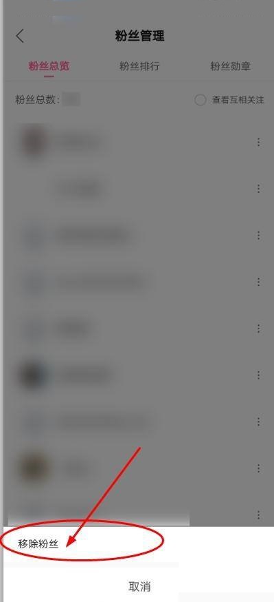 确认移除粉丝操作