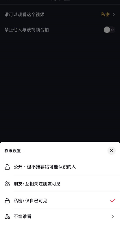 抖音作品私密设置方法