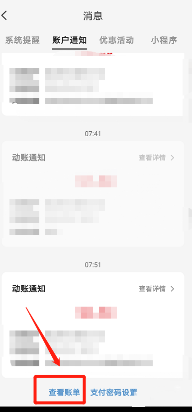 账单查看入口