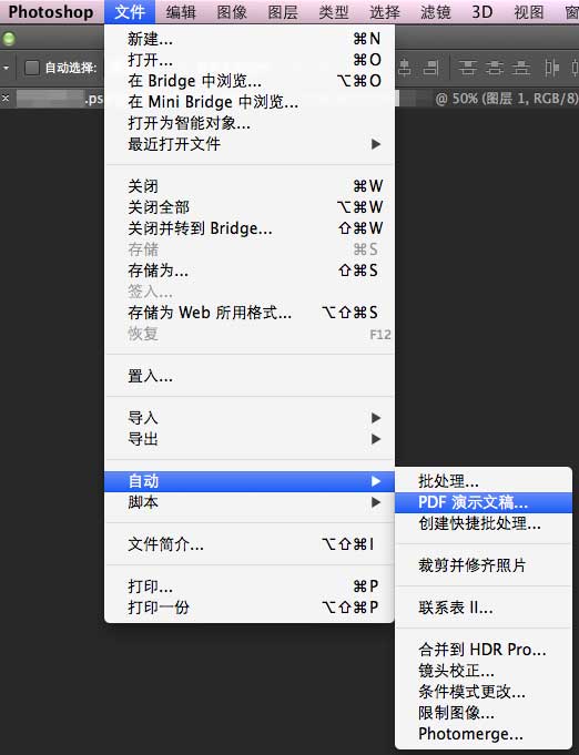 Photoshop CS5 PDF批量处理