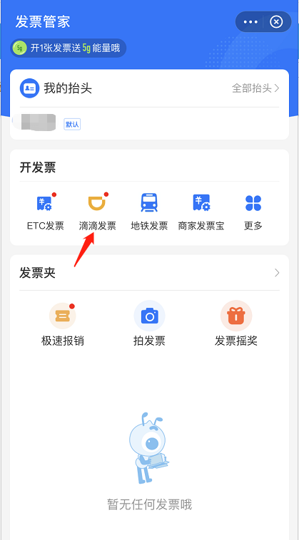 滴滴发票页面示意图
