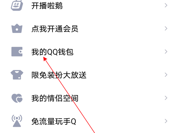 QQ钱包设置界面