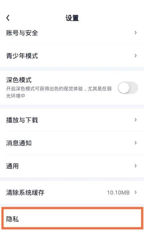 爱奇艺隐私设置