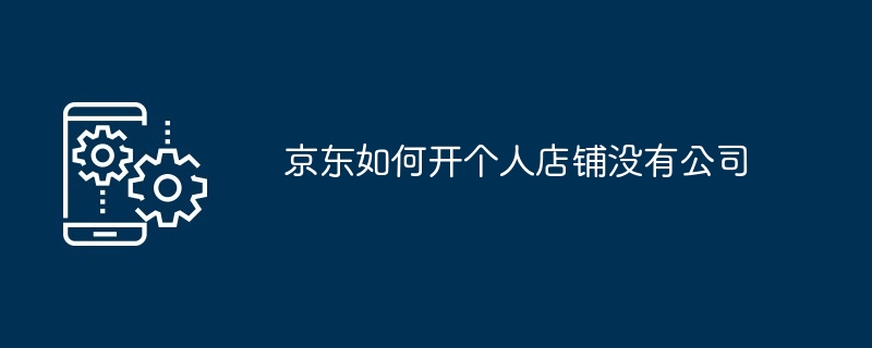 京东个人店铺开店指南 无需公司资质轻松开店